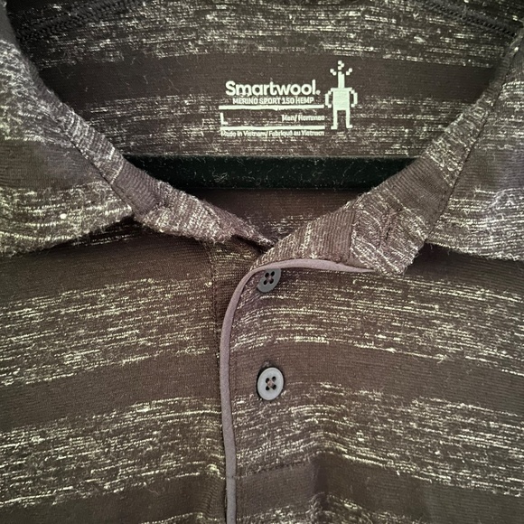 NWOT Men’s Smartwool Striped Polo - Picture 3 of 4